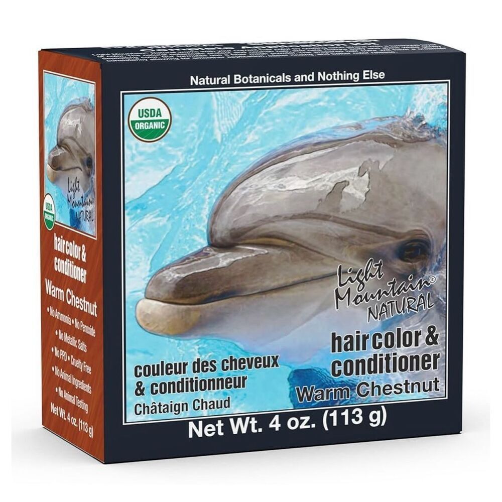 Brand New Light Mountain Henna Hair Color & Conditioner - Warm Chestnut Hair Dye